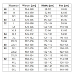 Spodnie do pasa TENREK 330 - wymiary