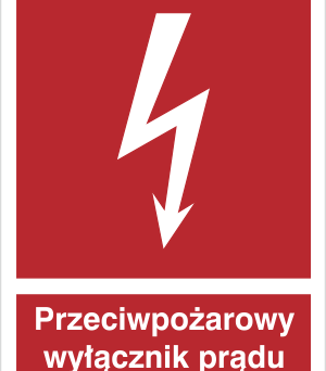 Przeciwpożarowy wyłącznik prądu - Znak przeciwpożarowy - BB012