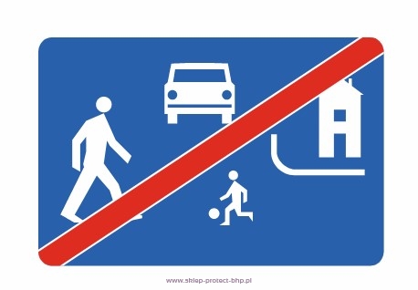 Znak informacyjny D-41 koniec strefy zamieszkania