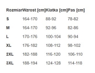 Bluza KOLPEO BASIC ZIPPER zapinana na zamek - wymiary
