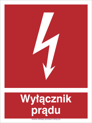 Wyłącznik prądu - Znak przeciwpożarowy - BC007