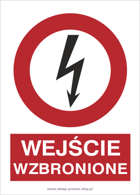 Znak elektryczny HC004 - Wejście wzbronione