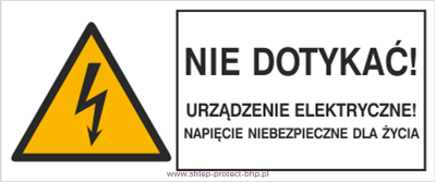 Nie dotykać urządzenie elektryczne napięcie niebezpieczne dla życia - Znak elektryczny - HB022