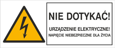 Nie dotykać urządzenie elektryczne napięcie niebezpieczne dla życia - Znak elektryczny - HB022