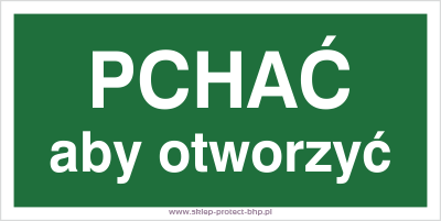 Pchać aby otworzyć - Znak ewakuacyjny - AC032