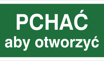 Pchać aby otworzyć - Znak ewakuacyjny - AC032