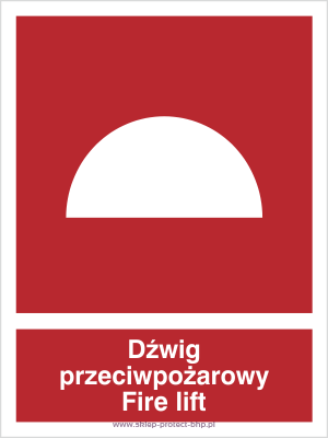 Dźwig przeciwpożarowy - Znak przeciwpożarowy - BB009