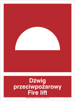 Znak przeciwpożarowy BB009 - Dźwig przeciwpożarowy
