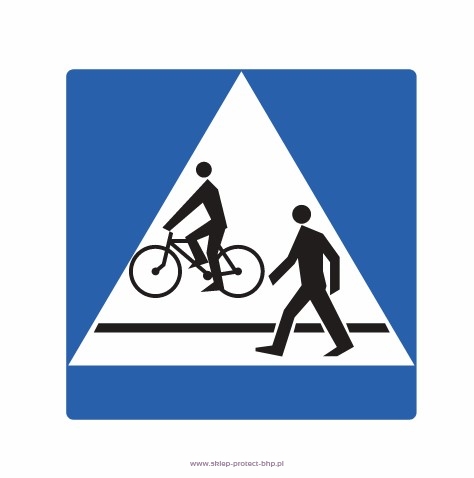Znak D-6b przejście dla pieszych i przejazd dla rowerzystów