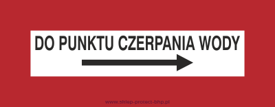 Znak przeciwpożarowy BC119 - Do punktu czerpania wody w prawo