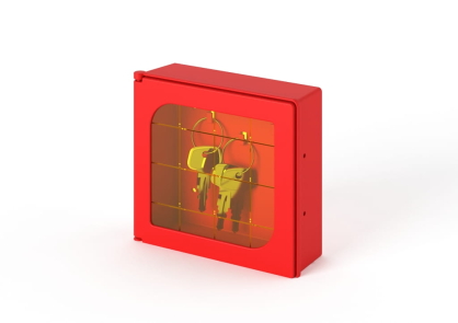 Skrzynka, szafka Kibox na klucz ewakuacyjny z tworzywa ABS 135x125x45mm. Łatwo tłukące się okienko