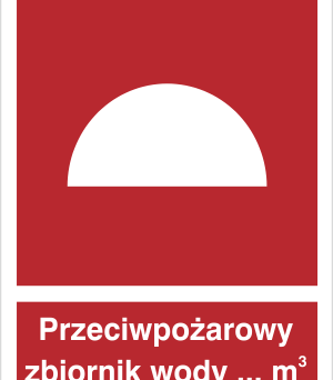 Przeciwpożarowy zbiornik wody - Znak przeciwpożarowy - BB007