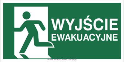 Wyjście ewakuacyjne w lewo - Znak ewakuacyjny - AC130