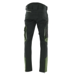Oliwkowo-czarne spodnie do pasa softshell COMFORT WINTER - tył