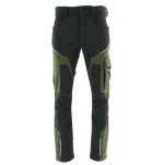Oliwkowo-czarne spodnie do pasa softshell COMFORT WINTER - przód