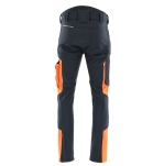 Pomarańczowo-grafitowe spodnie do pasa softshell COMFORT WINTER - tył