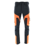 Pomarańczowo-grafitowe spodnie do pasa softshell COMFORT WINTER - przód