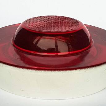 Szklany element odblaskowy, wpuszczany, czerwony, 100 mm, LUX 3