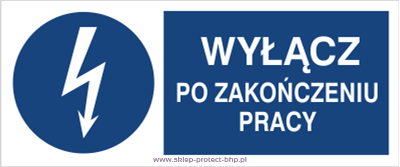 Znak elektryczny HF017 - Wyłącz po zakończeniu pracy