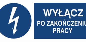 Wyłącz po zakończeniu pracy - Znak elektryczny - HF017