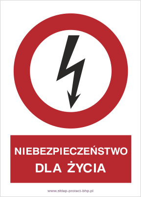 Niebezpieczeństwo dla życia - Znak elektryczny - HC001