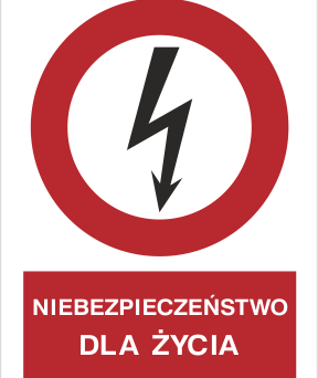 Niebezpieczeństwo dla życia - Znak elektryczny - HC001