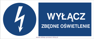 Wyłącz zbędne oświetlenie - Znak elektryczny - HF022