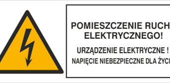 Pomieszczenie ruchu elektrycznego urządzenie elektryczne napięcie niebezpieczne dla życia - Znak elektryczny - HB026