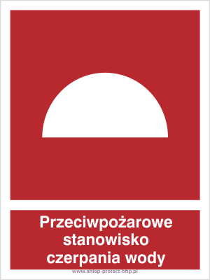 Przeciwpożarowe stanowisko czerpania wody - Znak przeciwpożarowy - BB008