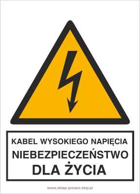 Kabel wysokiego napięcia - Znak elektryczny - HA005