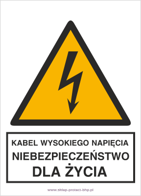 Znak elektryczny HA005 - kabel wysokiego napięcia