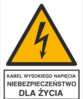 Kabel wysokiego napięcia - Znak elektryczny - HA005