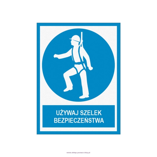 Tabliczka o obowiązku stosowania szelek TI 010