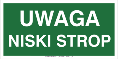 Uwaga niski strop - Znak ewakuacyjny - AC022