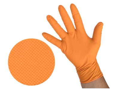 Rękawiczki nitrylowe Diamond M/8 Orange