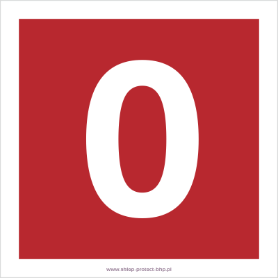 Znak przeciwpożarowy BC020 - Liczba 0