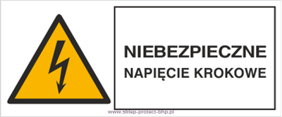 Znak elektryczny HB014 - Niebezpieczne napięcie krokowe