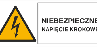 Niebezpieczne napięcie krokowe - Znak elektryczny - HB014