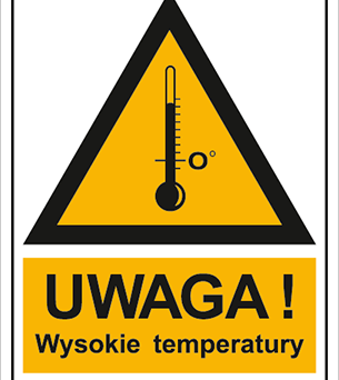 Ostrzeżenie przed wysokimi temperaturami - Znak BHP - JA015