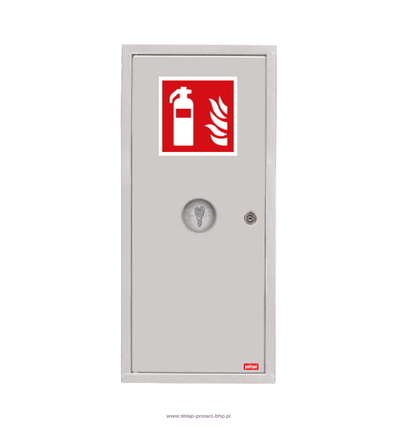 Biała metalowa szafka na gaśnice 6 kg