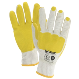 Rękawice powlekane lateksem RPL013 YELLOW BRUK Biały Żółty - rozmiar 10