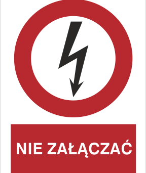 Nie załączać - Znak elektryczny - HC003