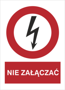 Nie załączać - Znak elektryczny - HC003