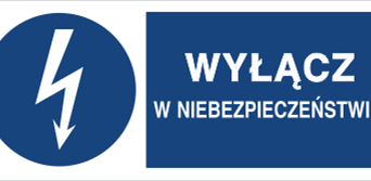 Wyłącz w niebezpieczeństwie - Znak elektryczny - HF001