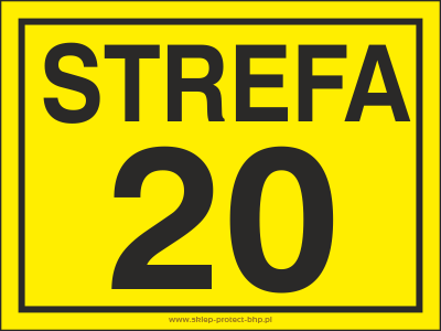 Strefa 20 - Znak ostrzegawczy. Znak informacyjny - NB004