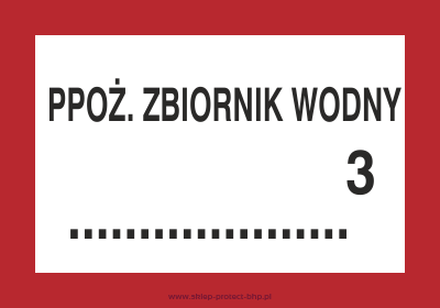 Przeciwpożarowy zbiornik wodny ...... m3 - Znak przeciwpożarowy - BC140