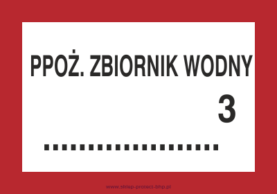 Znak przeciwpożarowy BC140 -Przeciwpożarowy zbiornik wodny ...... m3