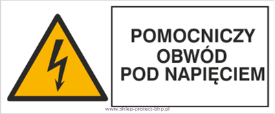 Znak elektryczny HB010 - Obwód pomocniczy pod napięciem