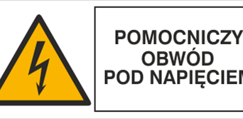 Obwód pomocniczy pod napięciem - Znak elektryczny - HB010