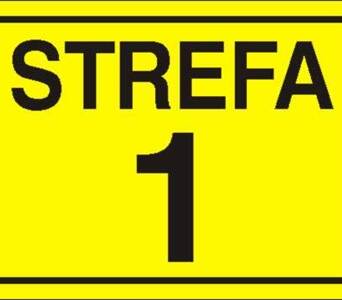 Strefa 1 - Znak ostrzegawczy. Znak informacyjny - NB002